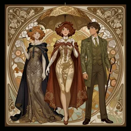 umbrella academy characters, fantasy, intricate, elegant, highly detailed, digital painting, artstation, concept art, matte, sharp focus, illustration, hearthstone, art by artgerm and greg rutkowski and alphonse mucha
