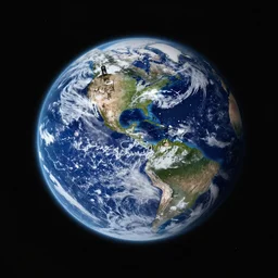 “realistic photo of a planet like earth, in space, centered in frame”