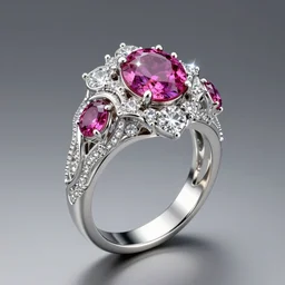 a beautiful wedding ring design made of platinum glowing in sparkles with heavenly notes neo rococo, diamond and ruby, bramble rose, highly detailed sailor moon aesthetic, fantasy, intricate, elegant, highly detailed, digital painting, artstation, concept art, matte, sharp focus, illustration, in the style of aetherpunk