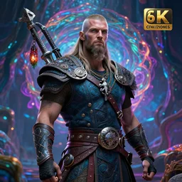 futuristic viking, handsome, strong, psychedelics, dmt, detailed intricate, 8 k