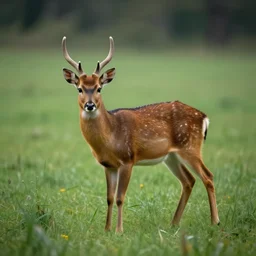 muntjac deer in a meadow in HD, artstation, Greg rutkowski, cinematic