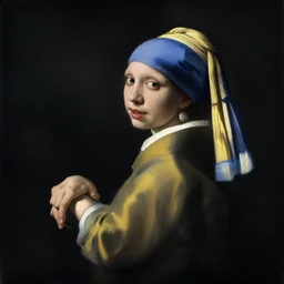 jean reno painted by jan vermeer, aristocratic pose, high contrast