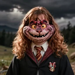 hermione with cheshire cat grin