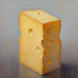 a skyscraper fully made of cheese, oil on canvas, trending on artstation, realistic oil painting
