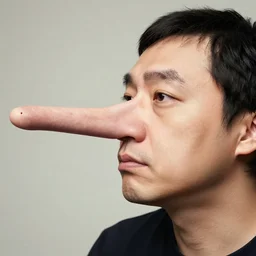 man with a very very extremely long nose, big big nose, oustandingly big nose