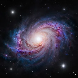 starlight mixed with flowering galaxies, digital art