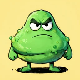 cartoon painting of a stinky green patty