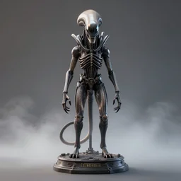 centered photorealistic full xenomorph Cat statue inspired by Giger, octane render, unreal engine 4k, volumetric light, fog, detailed