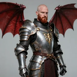 handsome balded ginger man, dragon knight, 8 k photography