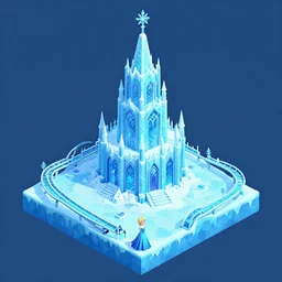 frozen ever after, elsa's ice palace, dark ride, isometric 2. 5 d game level, myvmk, with detailed, clean, cartoon, pixar, disney, toon shader, arnold maya render, unreal engine, artgerm, artstation by miha rinne