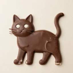 cat made from chocolate