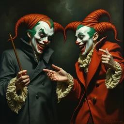 the joker, drama, chaos by hieronymus bosch and zidislaw beksinsky
