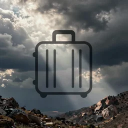 icon vector logo of a suitcase, png,