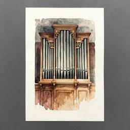 small centered on watercolor paper, paint brush strokes, abstract watercolor painting of pipe organ, cinematic light, national romanticism by anders zorn, by hans dahl, by jesper ejsing, by greg rutkowski, by greg manchess, by tyler edlin, by craig mullins