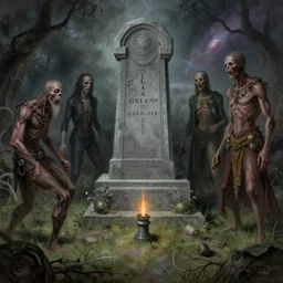 airbrush glaxo galactic site for grave, by wayne d barlowe, boris vallejo, geof darrow, stefano tamburini, torch light, muted colors, epic, hyper detailed, awe inspiring, award winning horror, hyper realism, cinematic