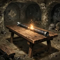 paris catacombs, underground catacombs, molotov cocktails, table, carpenter's table, spooky catacombs, sharp details, subsurface scattering, intricate details, anime, anime hd wallpaper, 2 0 1 9 anime screenshot