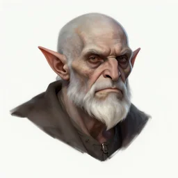 the half orc suffering from old age, portrait, digital art