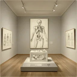 artwork of the cinematic view of the exhibition of medicine, by maurits cornelis escher