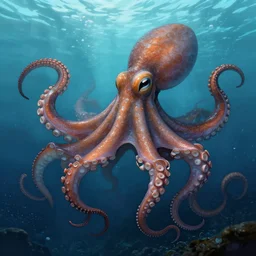 A monstrous giant octopus in the middle of the sea, fantasy art, in the style of greg rutkowski, illustration, epic, fantasy, intricate, hyper detailed, artstation, concept art, smooth, sharp focus, ray tracing