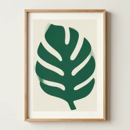 Matisse cutout leaf shapes painting, Mid Century Modern Minimalist Abstract Art, Art Print, trending on Saatchi Art