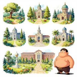 photo cartoon bd illustration comic manga painting of university environement : 5 fantasy environement, digital painting : 1 fat brush concept sketch artist bd enki bilal : 1 0