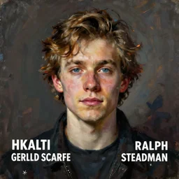 a detailed portrait painting of an icelandic young man named hkalti by gerald scarfe and ralph steadman