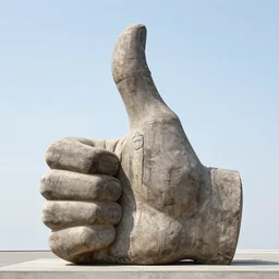 a massive statue in the shape of thumb up, made by alberto giacometti, georg jensen, stanisław szukalski,
