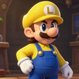 waluigi as a woman, nintendo video game graphics