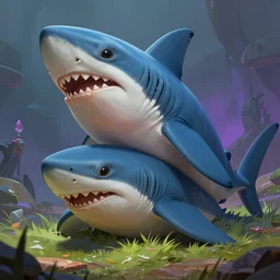 anthropomorphic shark knight dead, fantasy, digital painting, dramatic lighting, vibrant setting, realistic shading, unreal engine 5, concept art, ultra detailed, trending artstation