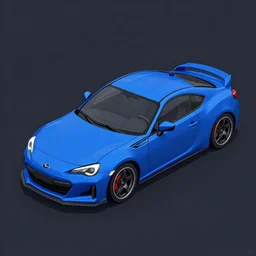 vector art of a single blue subaru brz, isometric, 4 k, detailed lighting