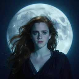 dark underwater portrait of the moon queen of the ocean by emma watson, 3 5 mm