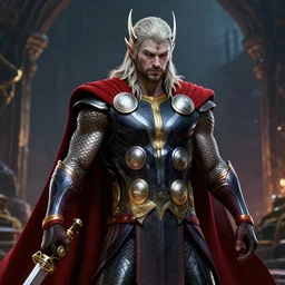 thor in a screenshot from the game hades, high detail