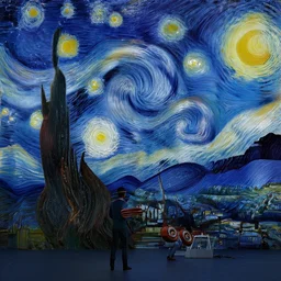 3 d cg unreal octane render starry night interpreted by visualdon, annibale siconolfi, kaiwan shaban, and josh pierce. masterpiece. trending on artstation.