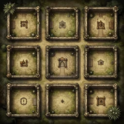 dungeon map by dysonlogos, nine rooms, level of the dungeon