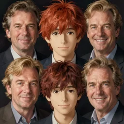 [portrait of a adorable man with red hair, makoto shinkai, thomas kinkade, james gilleard, very detailed]
