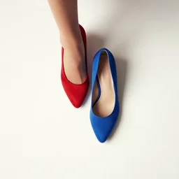 minimal movie poster, red shoe and blue shoe