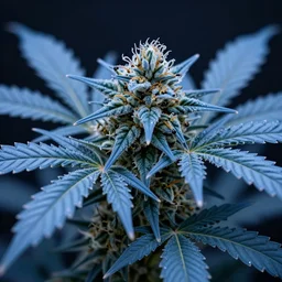 high resolution, extreme closeup, blue cannabis photo