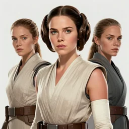 portrait of the perfect Star Wars heroine, the mix between Leia, Padme and Rey. concept art