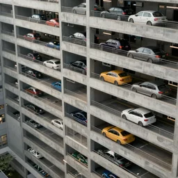 parking garage of the future movie still, cinematic, photorealistic, extreme detail, sharp focus, 8 k, intricate, hyper detailed, realistic, cinematic lighting