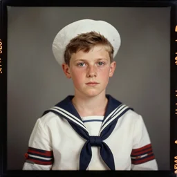kodak portra 4 0 0, wetplate, 1 9 3 0 s colour portrait of a sailor boy in a rudder boat in the sea, sunny day, by saul leiter, insanely detailed, insanely intricate, depth of field, blueberry