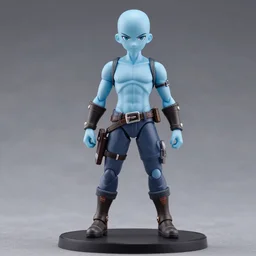 destiny commander zavala!!!!!!!!!!!!!!!!!!!!!!!!!!, an ( ( ( ( ( anime ) ) ) ) ) nendoroid of commander zavala, male figurine, light - blue skin and bald!!!!!!!!, detailed product photo