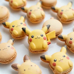 macarons shaped like pokemon characters, high-res