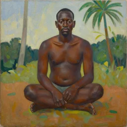 a painting in the style of pare watene.