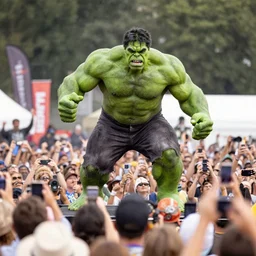 hulk performing at woodstock, crowd of people
