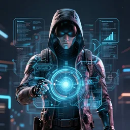a cyberpunk netrunner using a glowing interface, centered in the frame, cyberpunk concept art by Jean Giraud and josan gonzales, digital art, highly detailed, intricate, sci-fi, sharp focus, Trending on Artstation HQ, deviantart, 4K UHD image