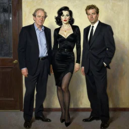 Richard Schmid and Jeremy Lipking full length portrait painting of film noir femme fatale