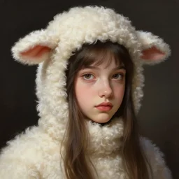teen brazilian girl in sheep suit, realistic portrait, highly detailed, digital painting, artstation, concept art, smooth, sharp focus, illustration, cinematic lighting, art by artgerm and greg rutkowski and alphonse mucha and boris vallejo and frank frazetta