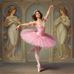 photography of jack black dancing in a pink ballerina outfit, full body shot, deep focus, d & d and mtg, fantasy, intricate, elegant, highly detailed, digital painting, artstation, concept art, matte, sharp focus, illustration, hearthstone, art by artgerm and greg rutkowski and alphonse mucha
