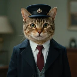 film still of a genetically modified anthropomorphic humanoid cat - detective. neo - noir. directed by ridley scott.