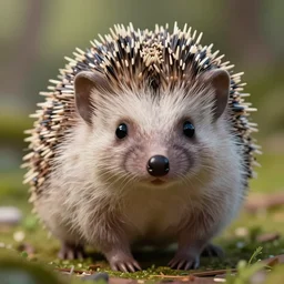 very beautiful portrait of an extremely cute and adorable little hedgehog, smooth, perfect face, fantasy, character design by mark ryden and pixar and hayao miyazaki, sharp focus, concept art, intricate detail, cinematic lighting, hyperrealistic, 5 0 mm, diorama macro photography, 8 k, nature background